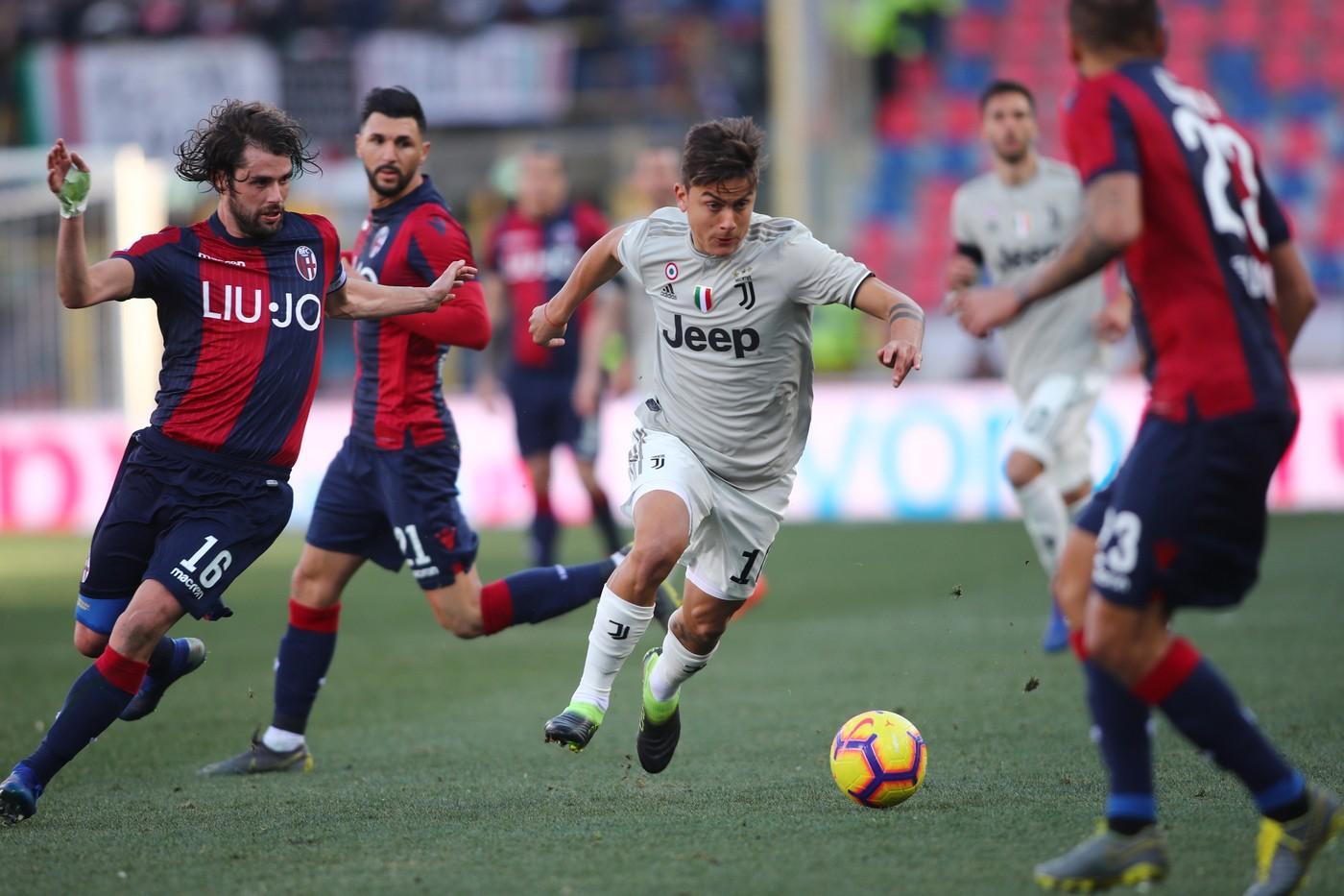 Paulo Dybala in Bologna-Juventus, di LaPresse