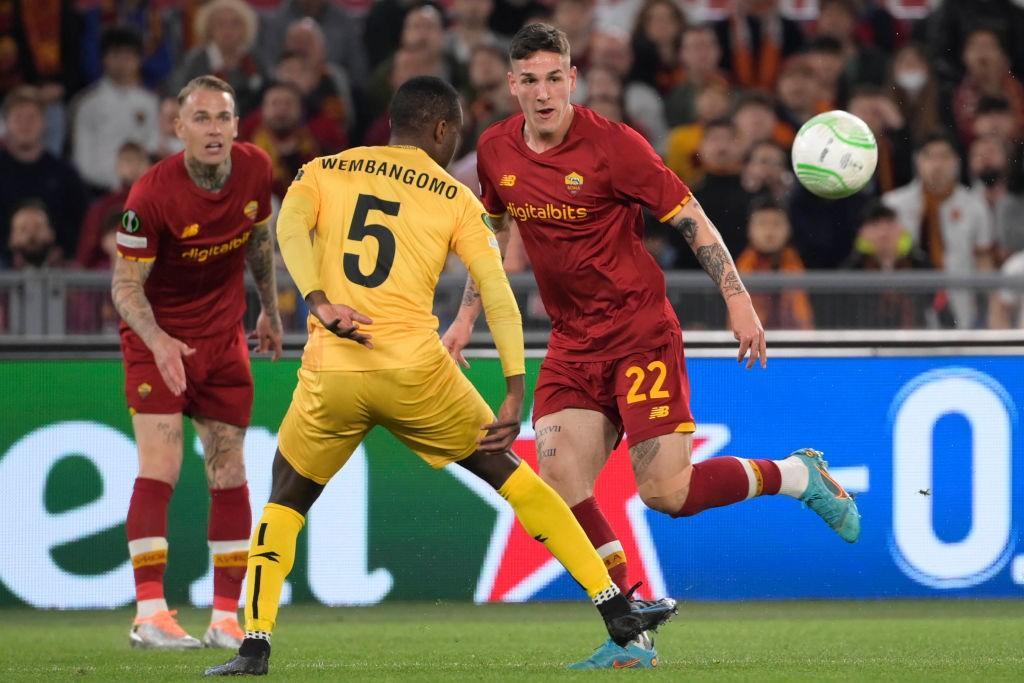 Zaniolo in campo ieri sera (As Roma via Getty Images)