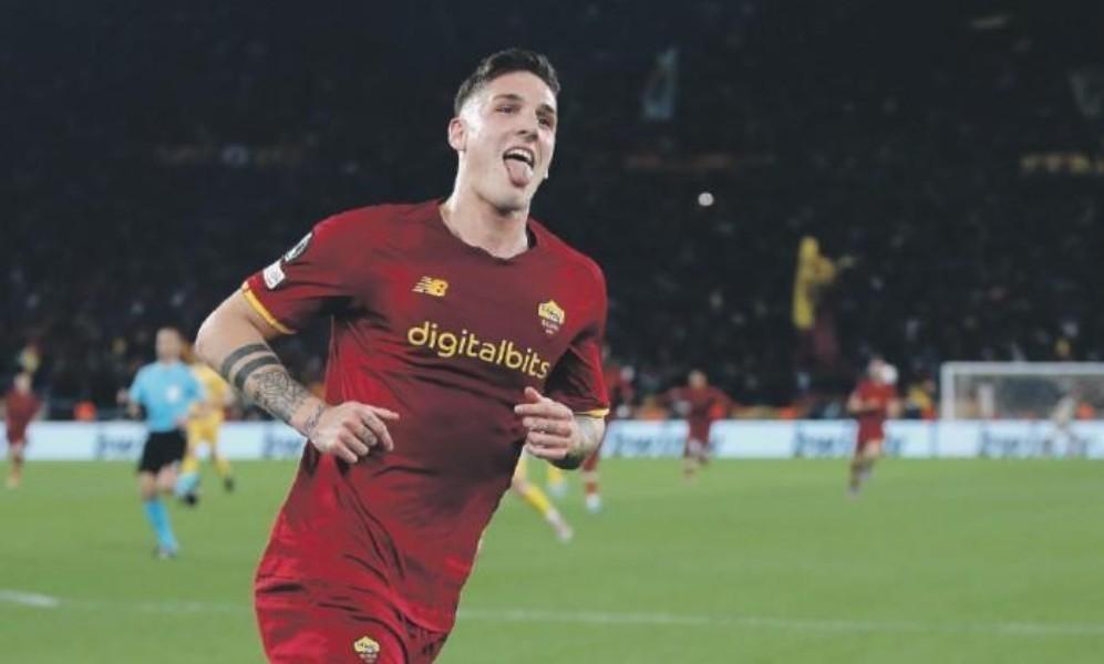 Nicolò Zaniolo esulta dopo aver segnato al Bodø (AS Roma via Gettty Images)