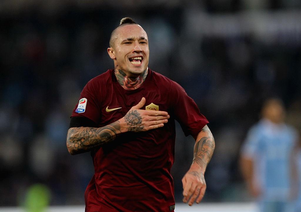 Esultanza di Nainggolan in un derby