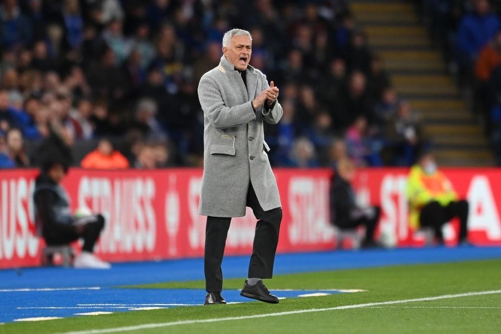 José Mourinho durante il match contro il Leicester (AS Roma via Getty Images)