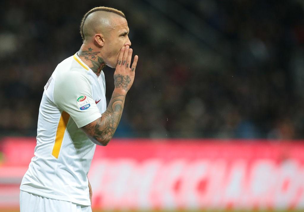 Nainggolan in campo in giallorosso nel 2018 (As Roma via Getty Images)