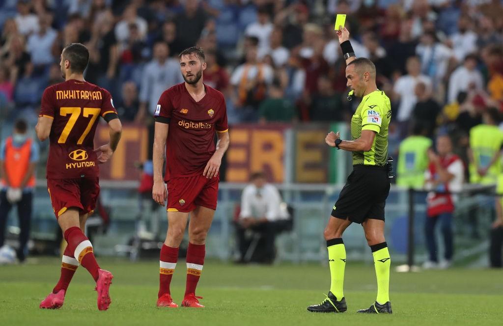 Marco Guida ammonisce Cristante (Getty Images)