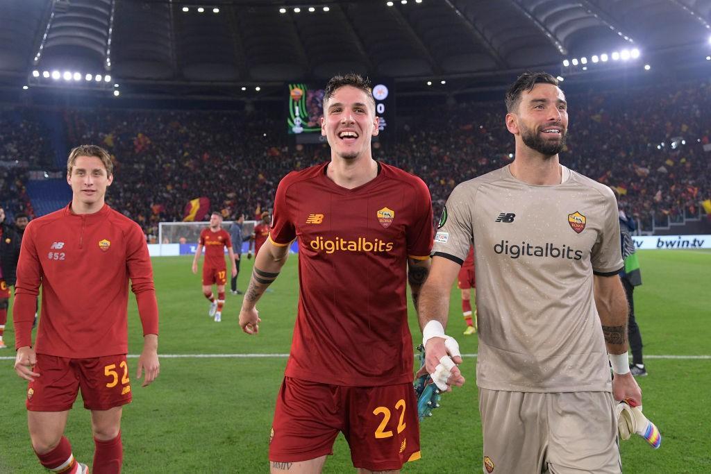 Zaniolo, Bove e Rui Patricio (As Roma via Getty Images)