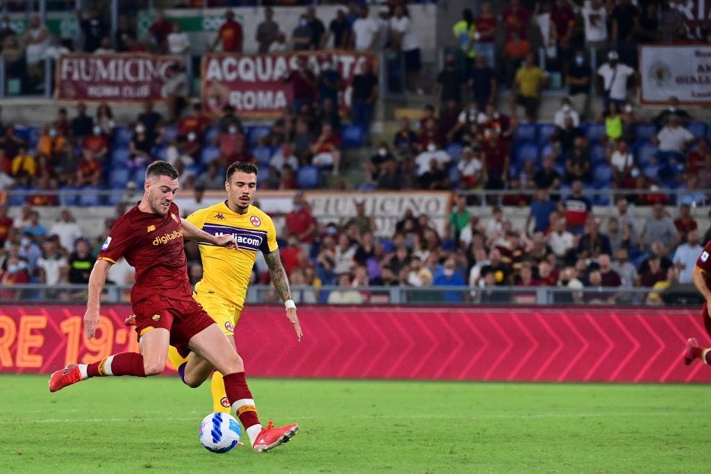 Jordan Veretout nella partita di andata (As Roma via Getty Images)