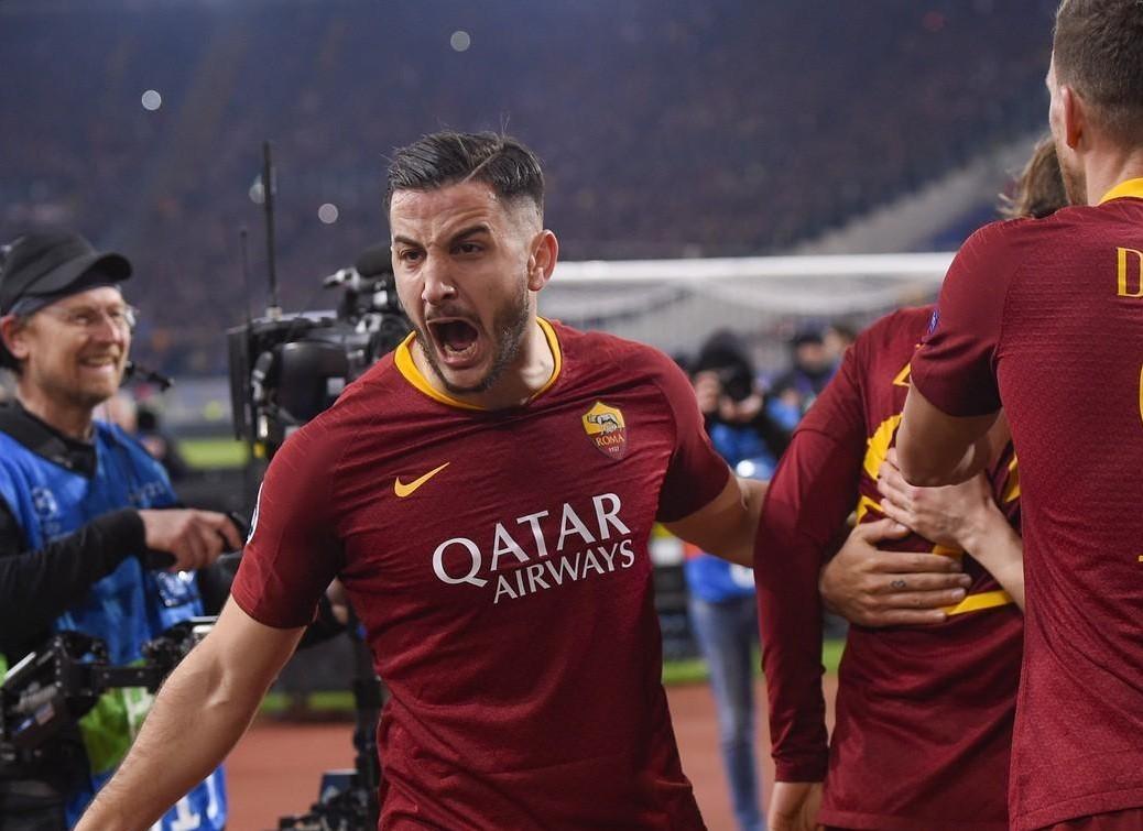 La grinta di Manolas durante Roma-Porto, di LaPresse