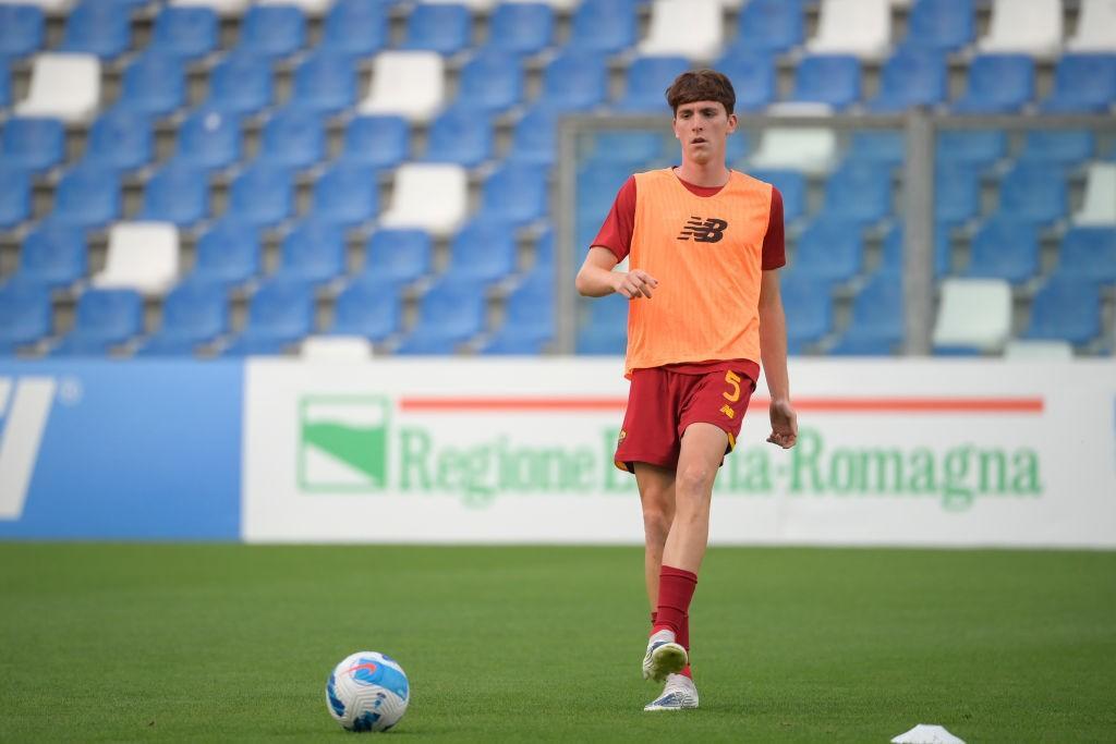 Filippo Tripi che si allena prima della finale con l'Inter (AS Roma via Getty Images)