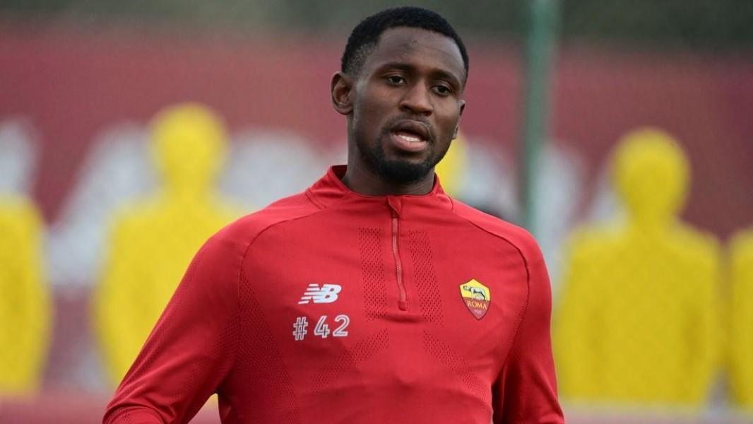 Amdaou Diawara durante un allenamento a Trigoria (Getty Images)