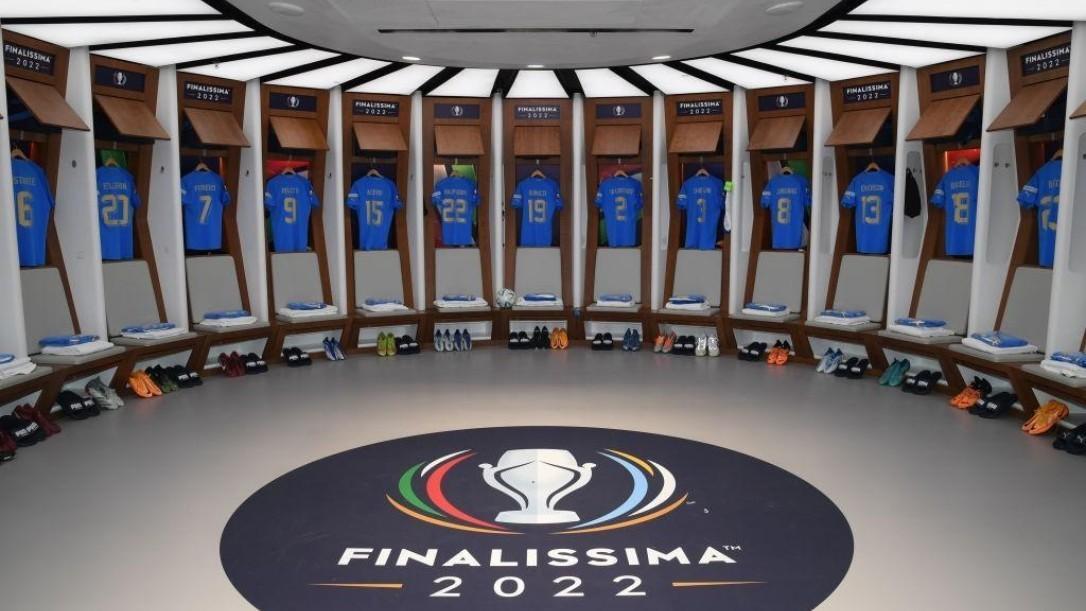 Lo spogliatoio degli Azzurri (Getty Images)