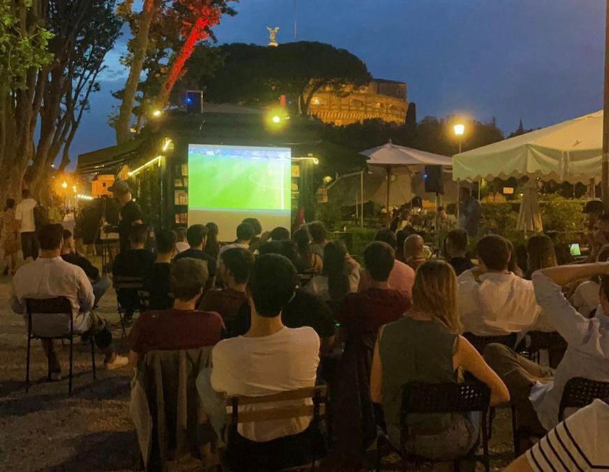 The bar near Castel Sant'Angelo where the author watched the match