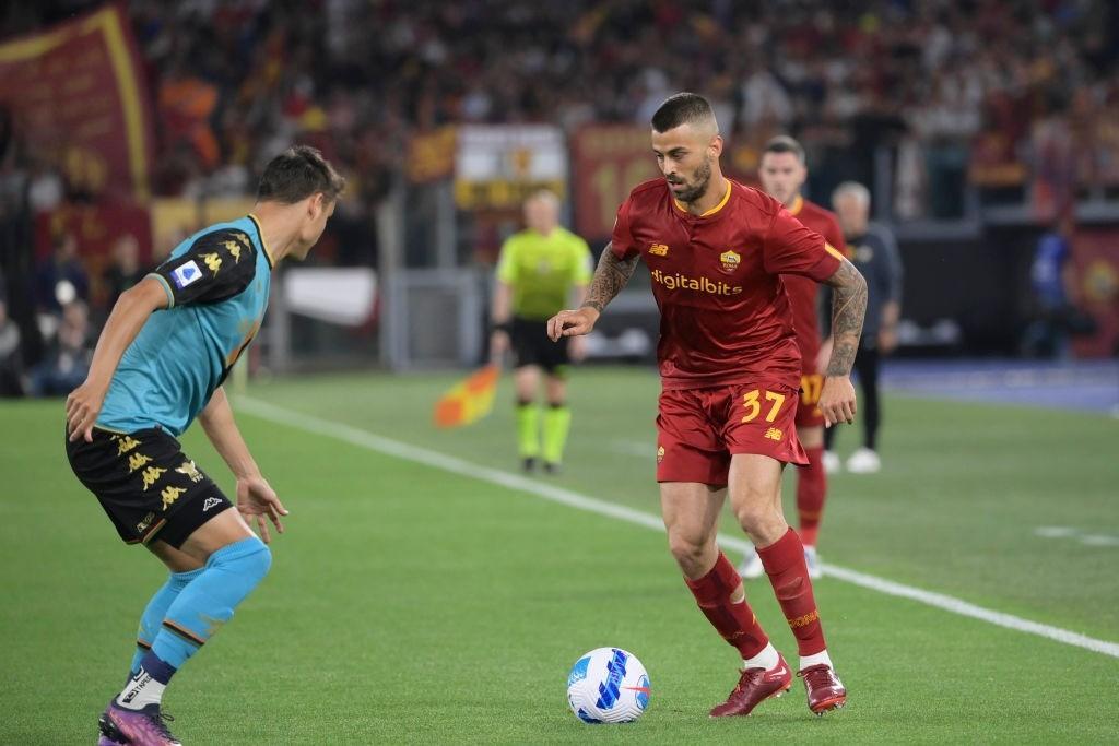 Leonardo Spinazzola in Roma-Venezia del 14 maggio 2022 (Getty Images)