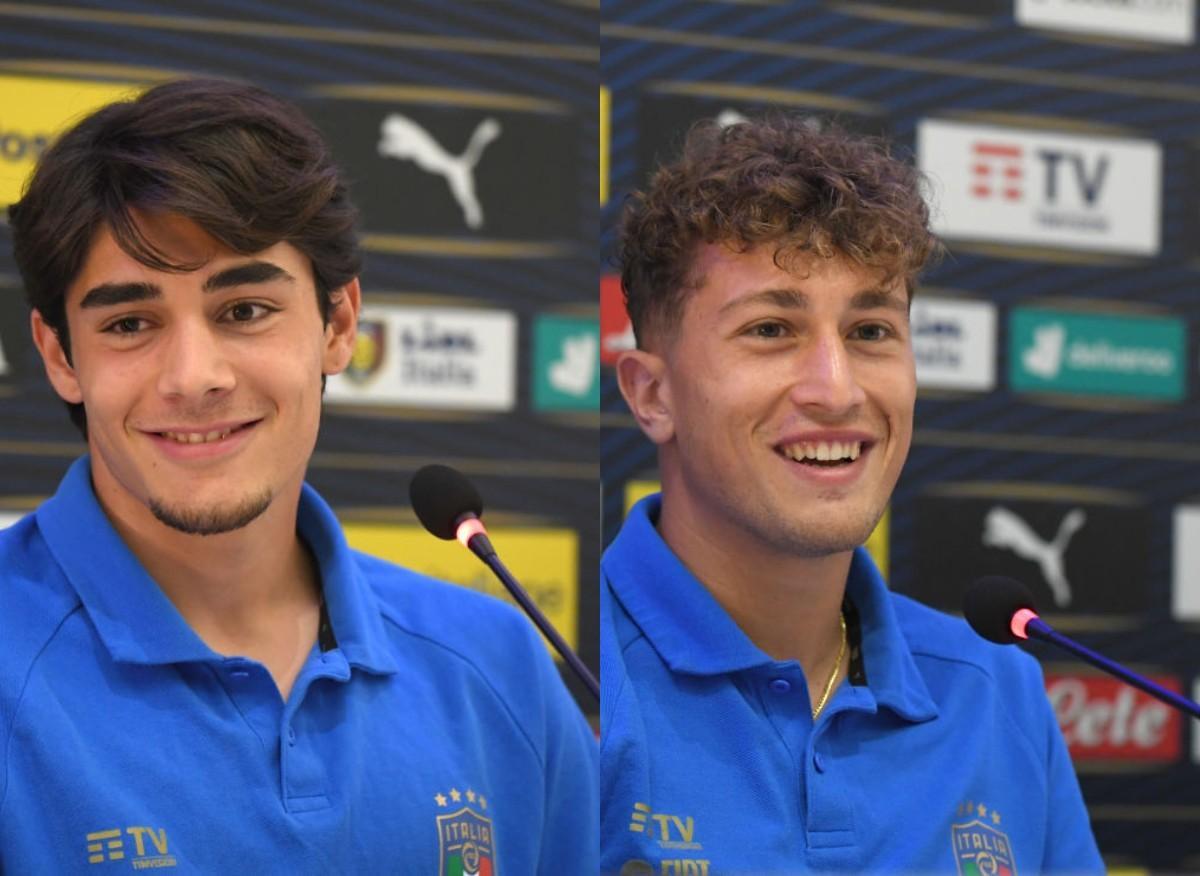 Matteo Cancellieri e Salvatore Esposito in conferenza stampa a Coverciano (Getty Images)