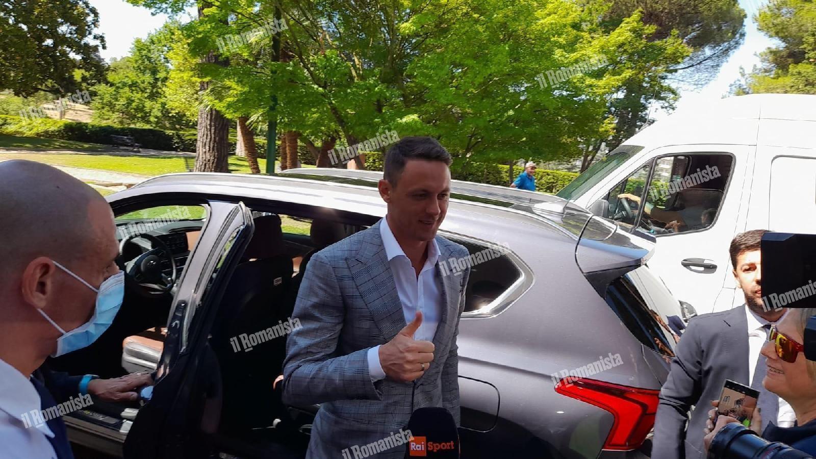 Nemanja Matic all'arrivo a Roma