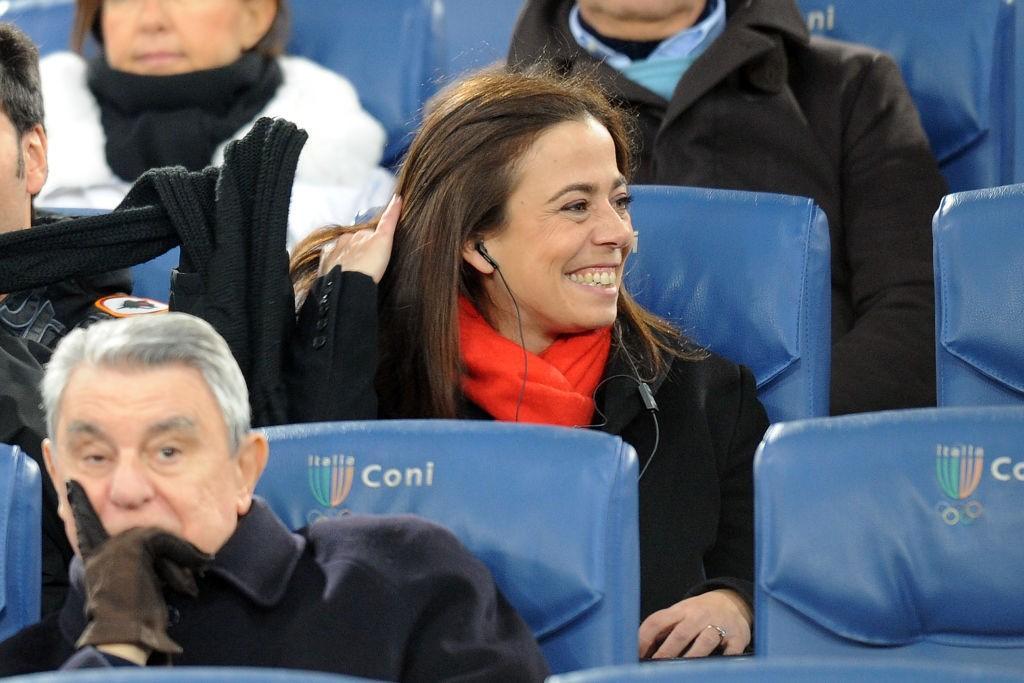 Rosella Sensi in tribuna all'Olimpico