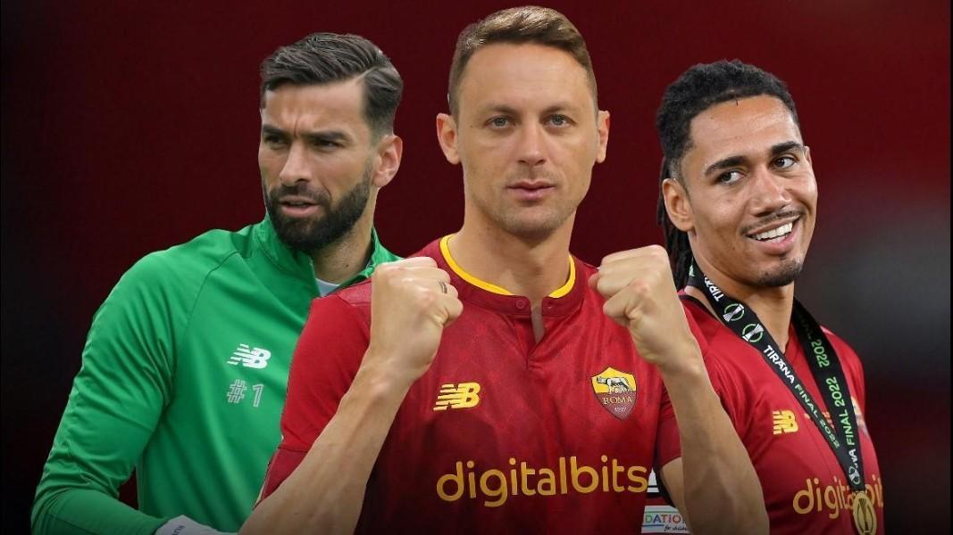 I tre pilastri della Roma della prossima stagione, Rui, Matic e Smalling (As Roma via Getty Images)