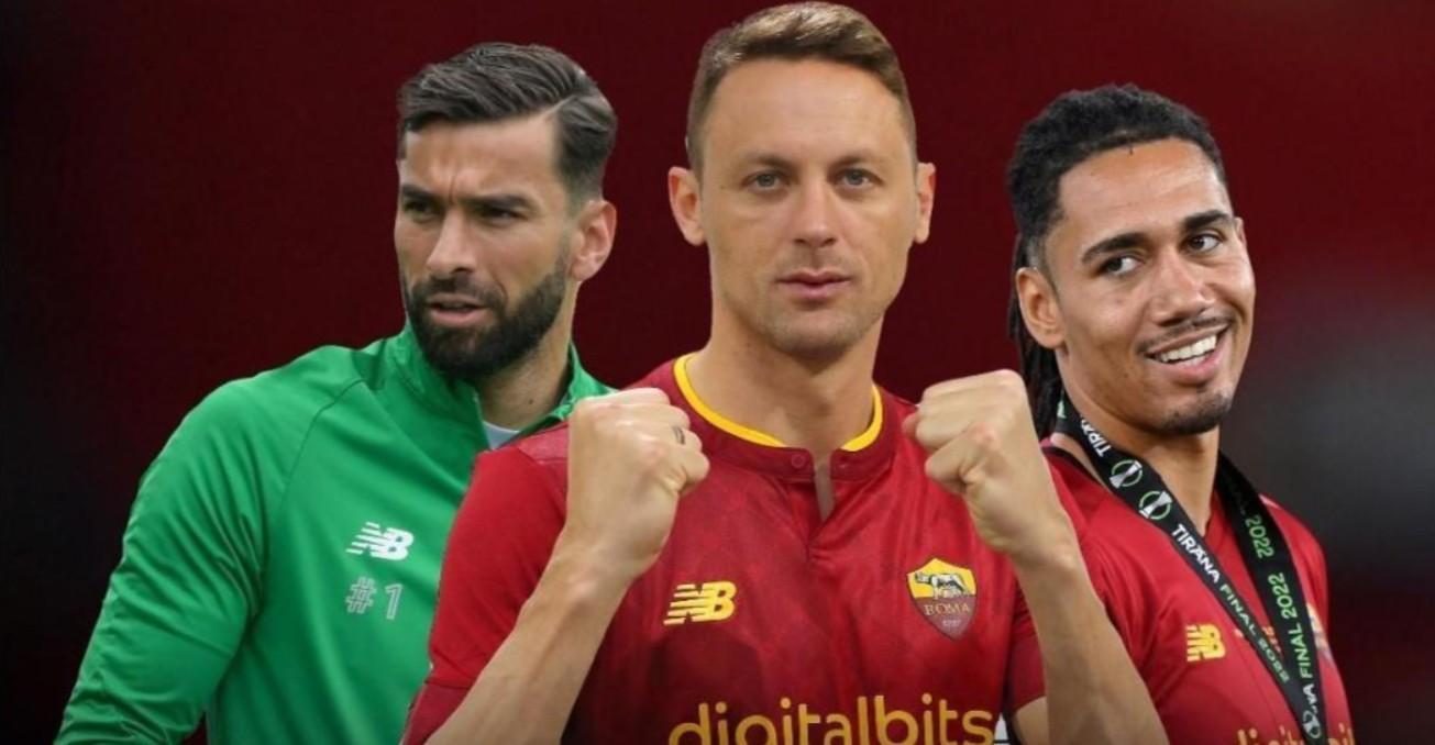 Rui Patricio, Matic and Smalling (As Roma via Getty Images)