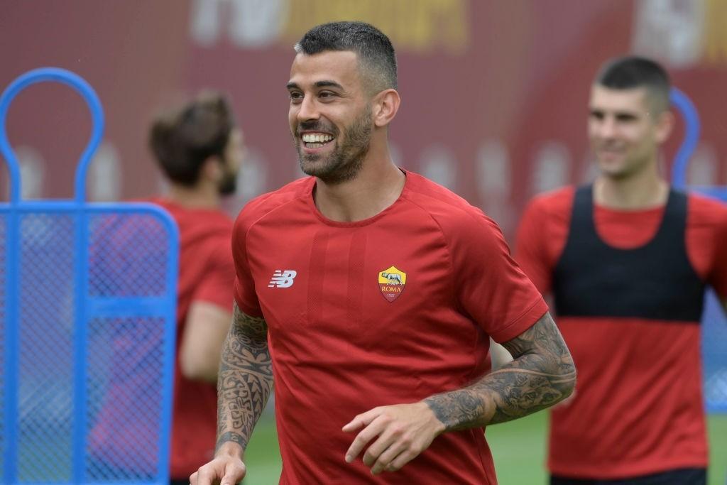 Spinazzola in un allenamento della Roma