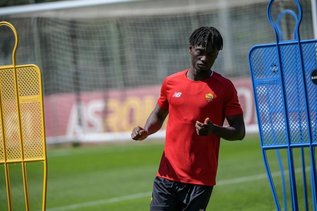 Ebrima Darboe si allena a Trigoria (As Roma via Getty Images)