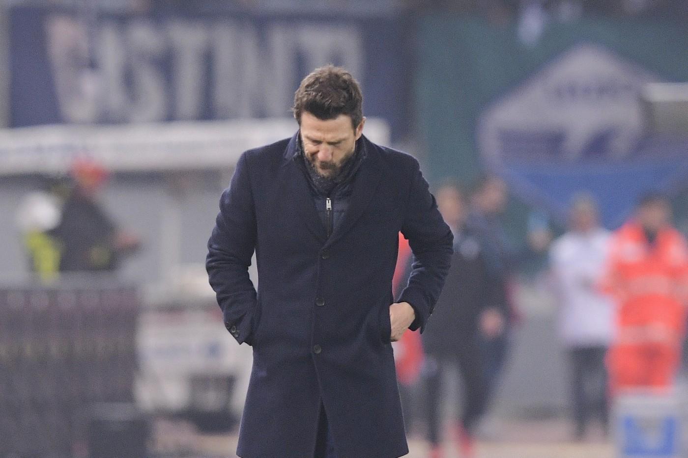 Di Francesco dopo la sconfitta con la Lazio, di LaPresse