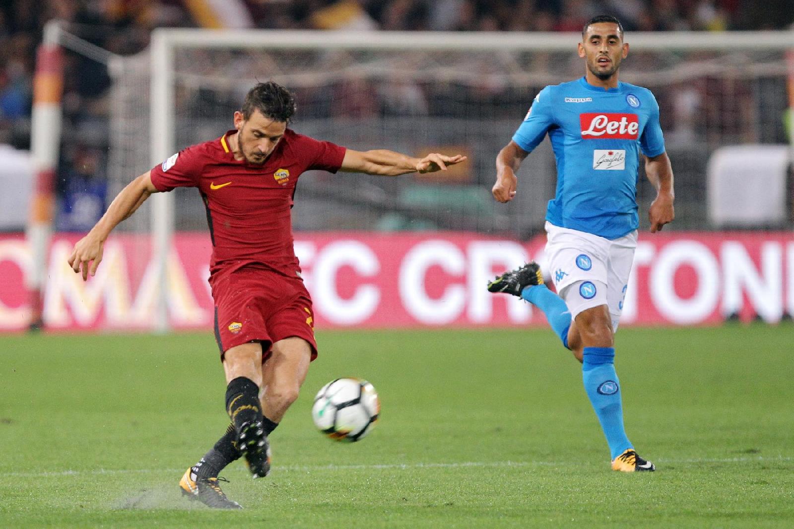 Florenzi in azione contro il Napoli, di LaPresse