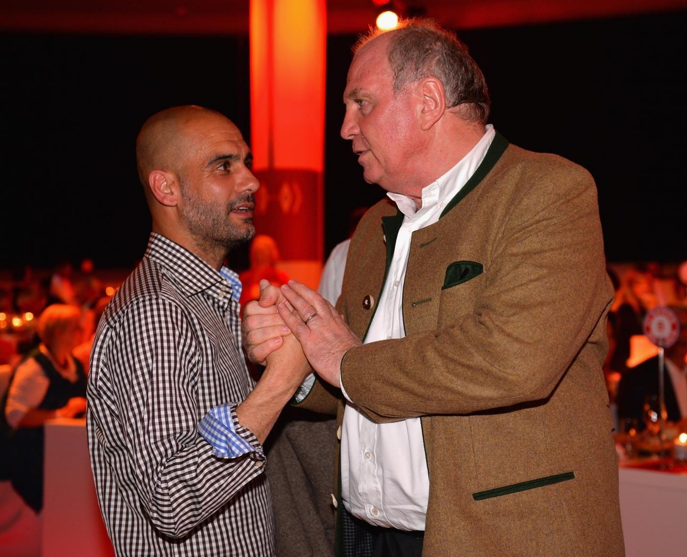 Pep Guardiola e Uli Hoeness, di LaPresse