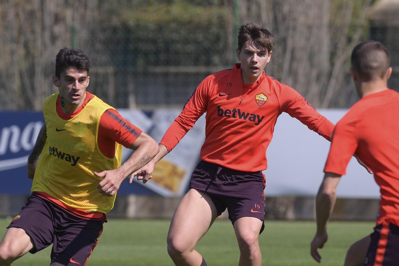 Perotti e Coric nella partitella, di LaPresse