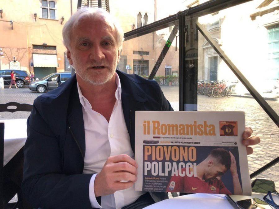 Rudi Voeller con Il Romanista di oggi