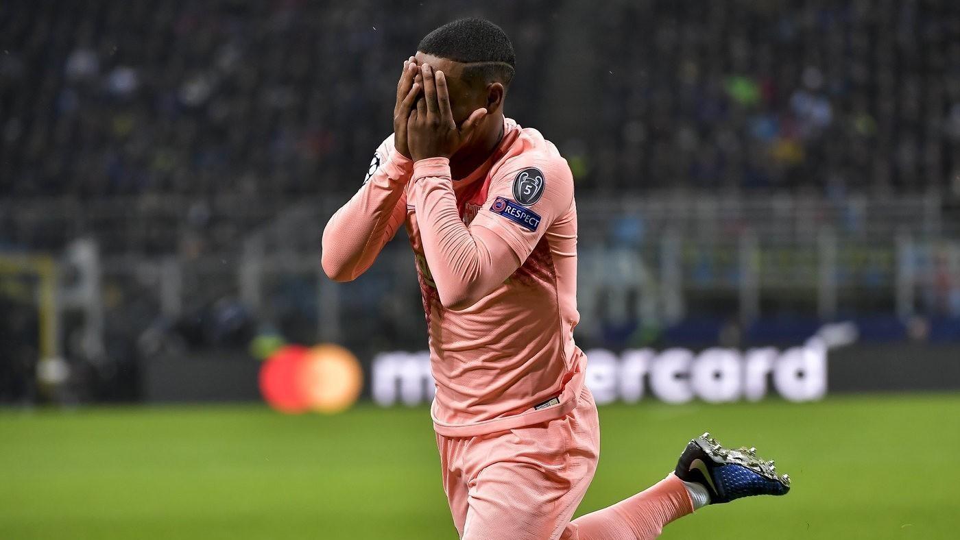 Malcom durante una delle sue rare apparizioni in Champions, di LaPresse