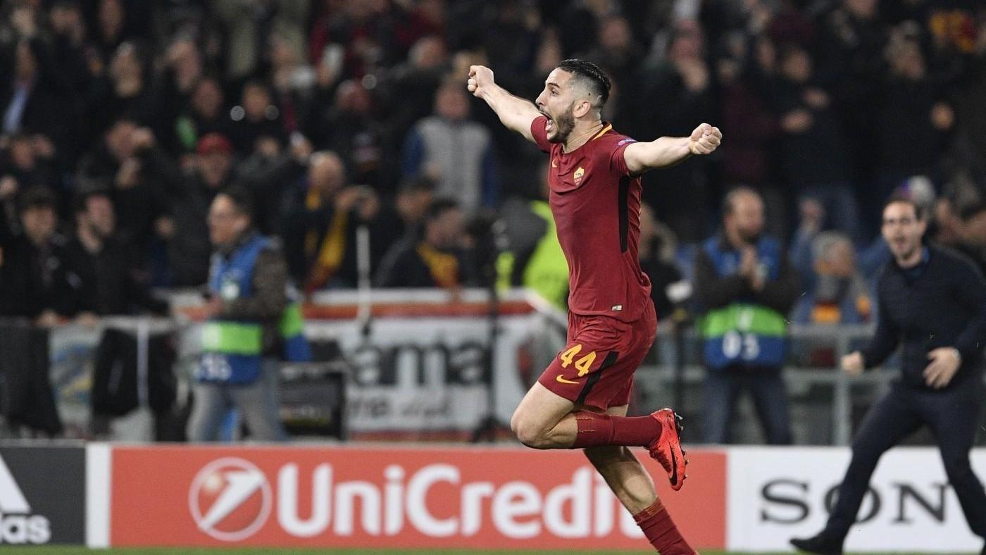 L'esultanza di Manolas contro il Barcellona, di LaPresse