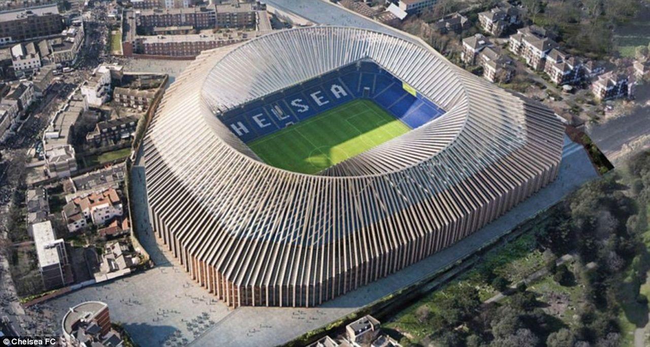 Il progetto del nuovo stadio del Chelsea che potrebbe essere ultimato nella stagione 2023-24. Il nuovi impianto conterrà 60mila posti