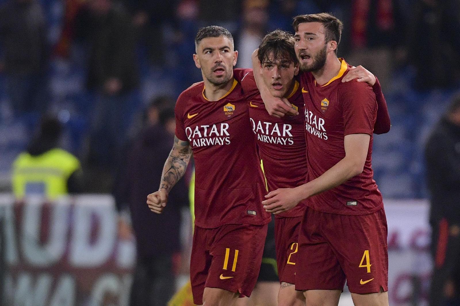 Kolarov, Cristante e Zaniolo contro la Fiorentina, di LaPresse