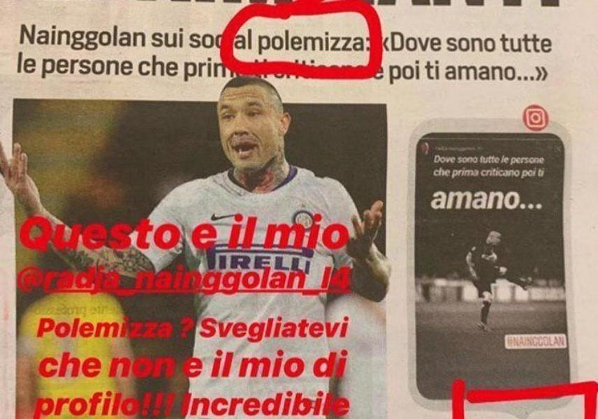 Il post di Nainggolan apparso sul profilo ufficiale