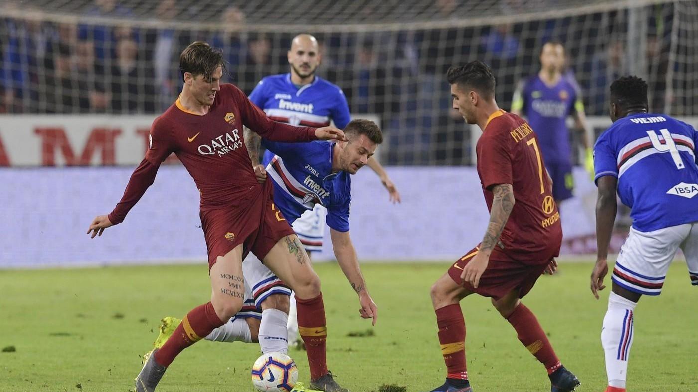 Pellegrini e Zaniolo in azione, di LaPresse