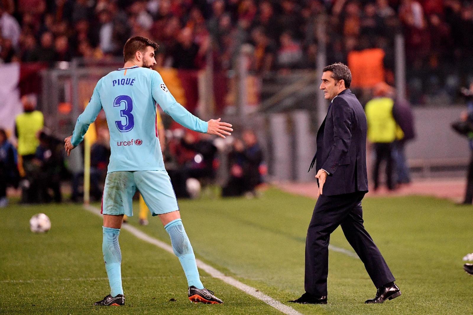 Pique durante Roma-Barcellona, di LaPresse