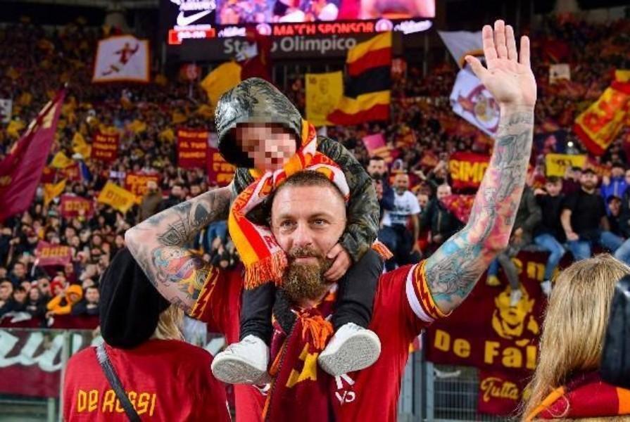 Daniele De Rossi con il figlio Noah