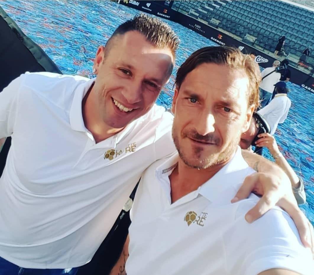 Totti con Cassano prima de La Notte dei Re