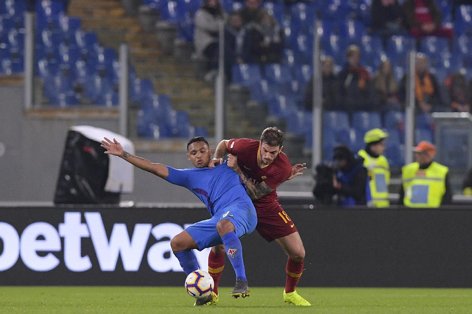 Luis Muriel in campo contro la Roma, di LaPresse