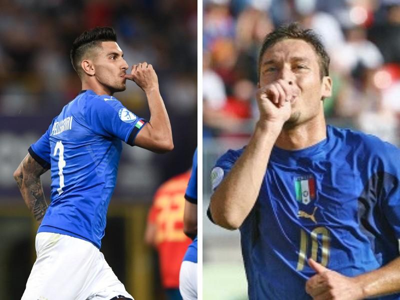 Lorenzo Pellegrini ha esultato mimando il gesto del ciuccio come faceva Francesco Totti, di LaPresse