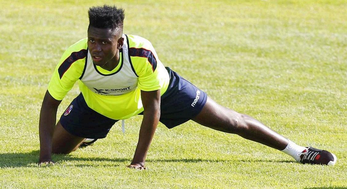 Amadou Diawara  in allenamento ai tempi del Bologna, di LaPresse