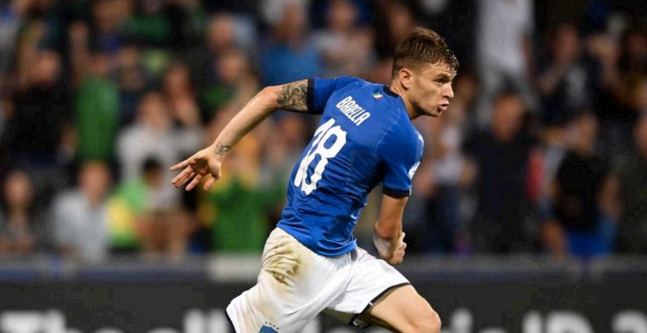 Nicolò Barella con la maglia della nazionale italiana, di LaPresse