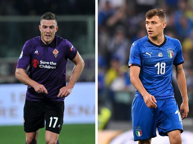 Jordan Veretout e Nicolò Barella, di LaPresse