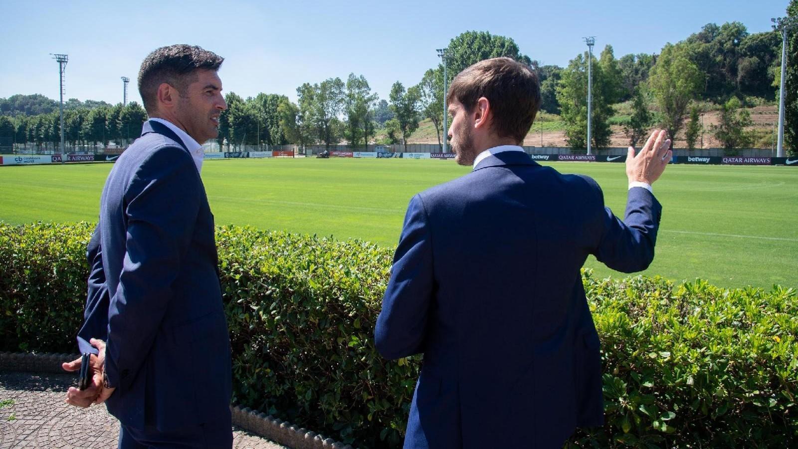 Paulo Fonseca durante la sua prima visita a Trigoria, di LaPresse