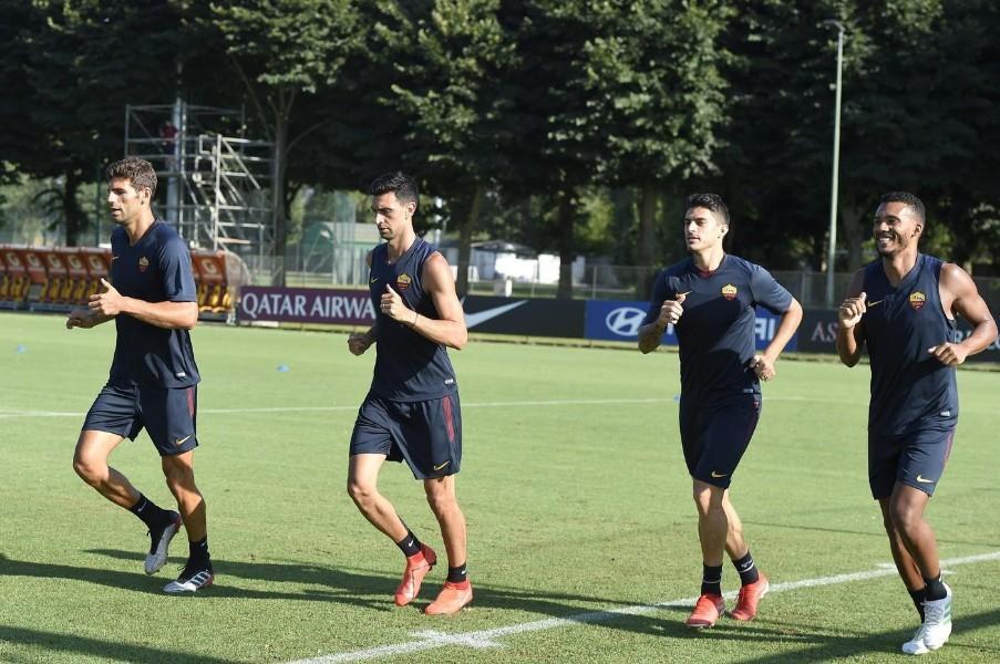 Fazio, Pastore, Perotti e Juan Jesus lavorano a Trigoria, di LaPresse