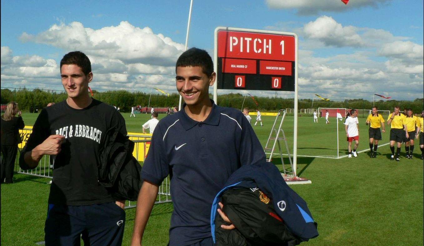 Davide Petrucci con Macheda all'arrivo allo United