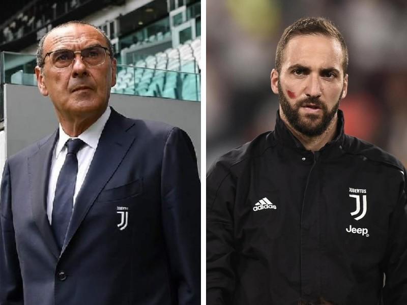 Maurizio Sarri e Gonzalo Higuain, di LaPresse