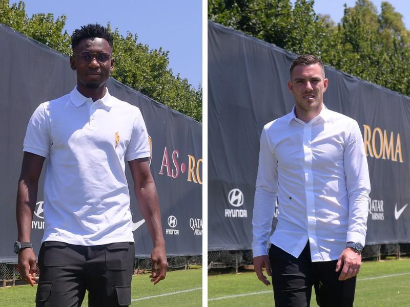 Amadou Diawara e Jordan Veretout a Trigoria, di LaPresse