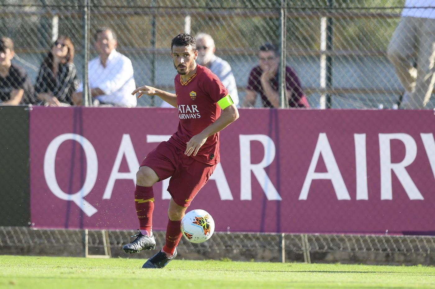 Alessandro Florenzi, 28 anni, in azione nell’amichevole con il Trastevere, di LaPresse