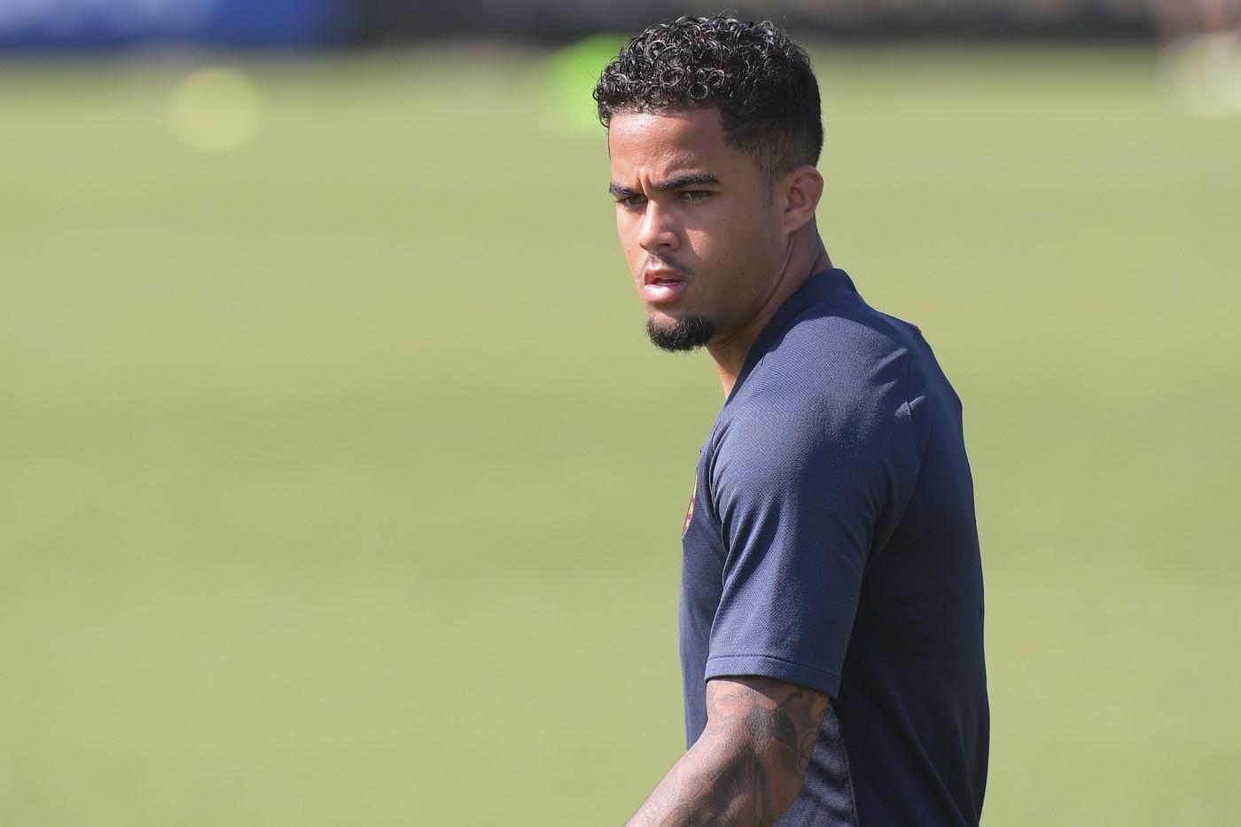 Justin Kluivert, 20 anni, alla seconda stagione con la maglia della Roma, di LaPresse