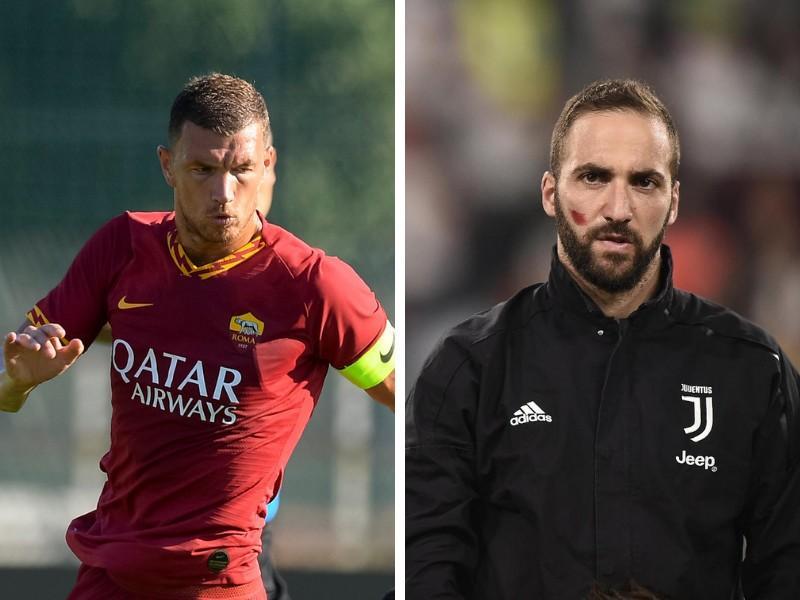 Edin Dzeko e Gonzalo Higuan, di LaPresse