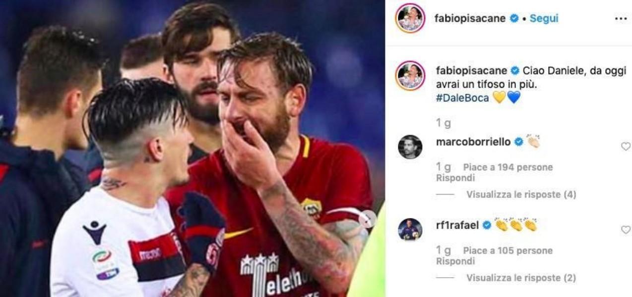 Il post di Pisacane su Instagram